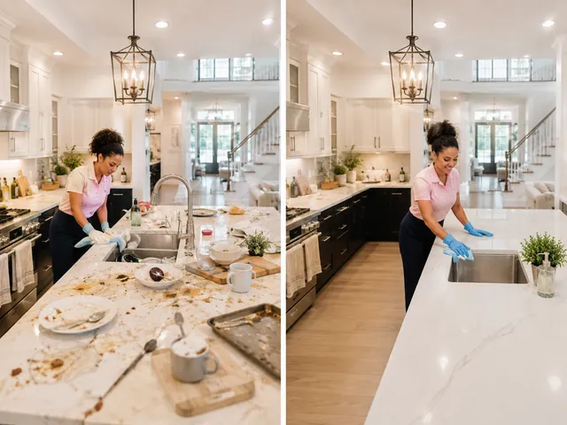 Before and after kitchen cleaning